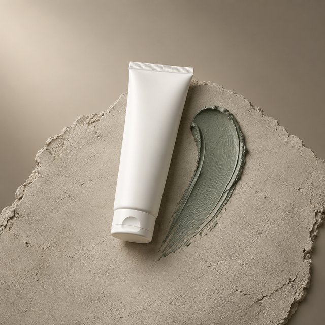 Vit tub med ansiktsmask